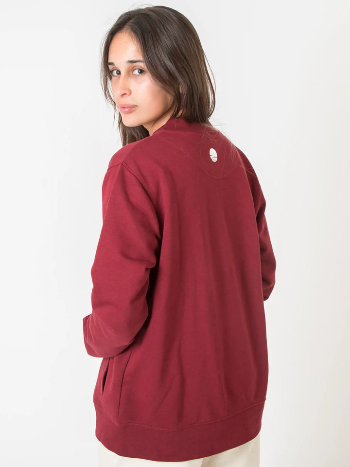 Ginjas Unisex Sweatjacket Burgundy#color_burgundy