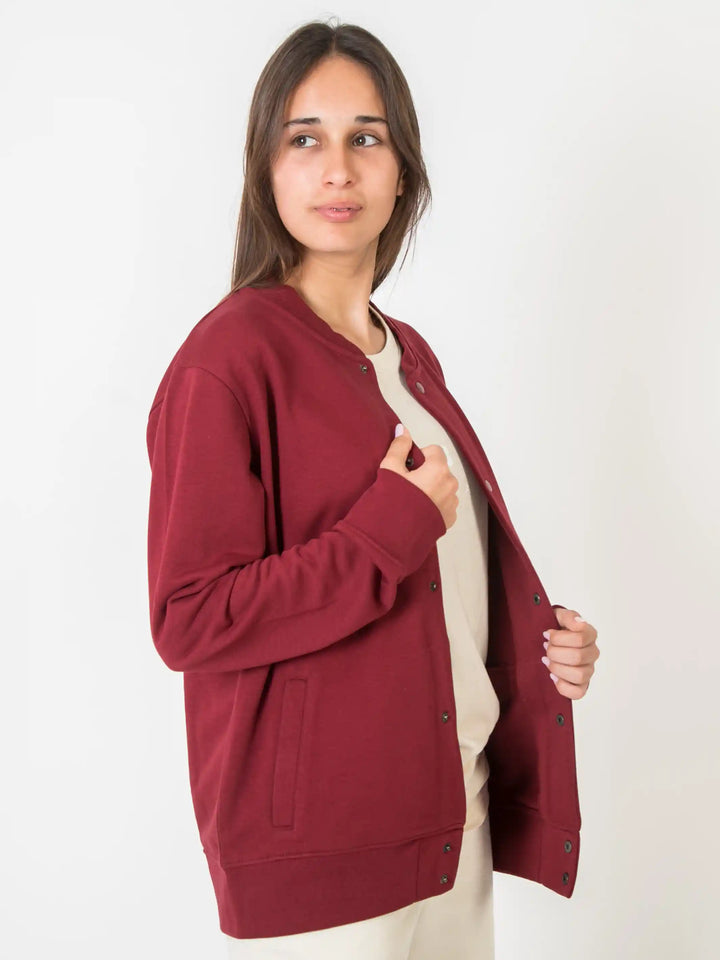 Ginjas Unisex Sweatjacket Burgundy#color_burgundy