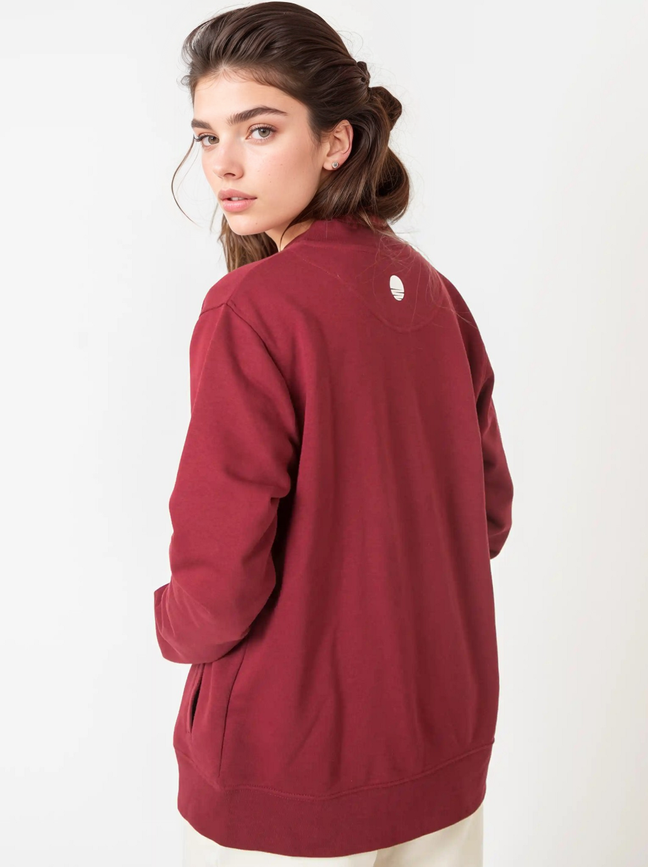 Ginjas Unisex Sweatjacket Burgundy#color_burgundy